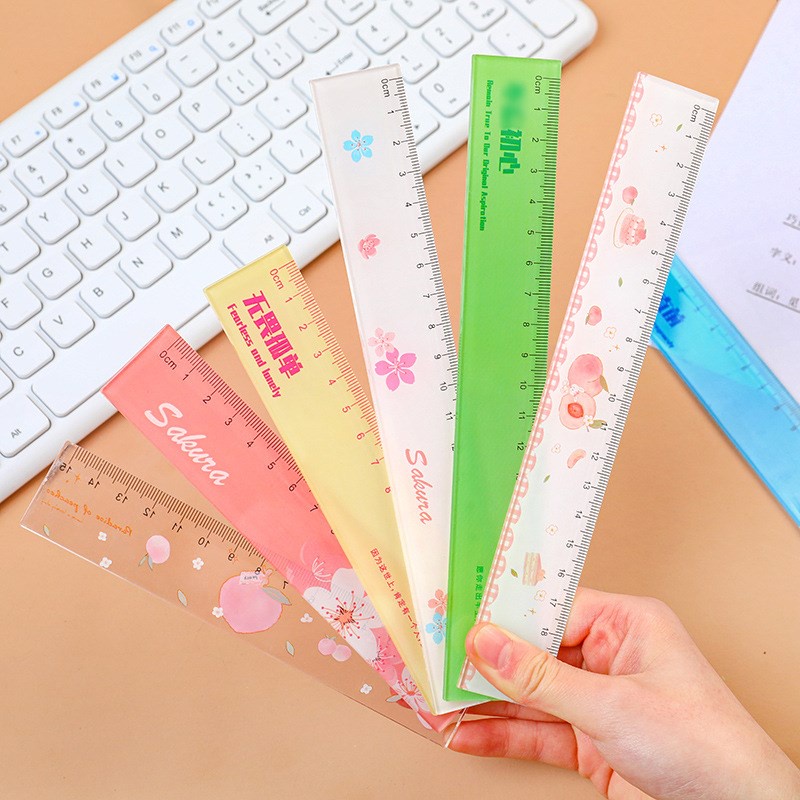 1 Thước Kẻ Trong Suốt Hình Quả Đào 15cm