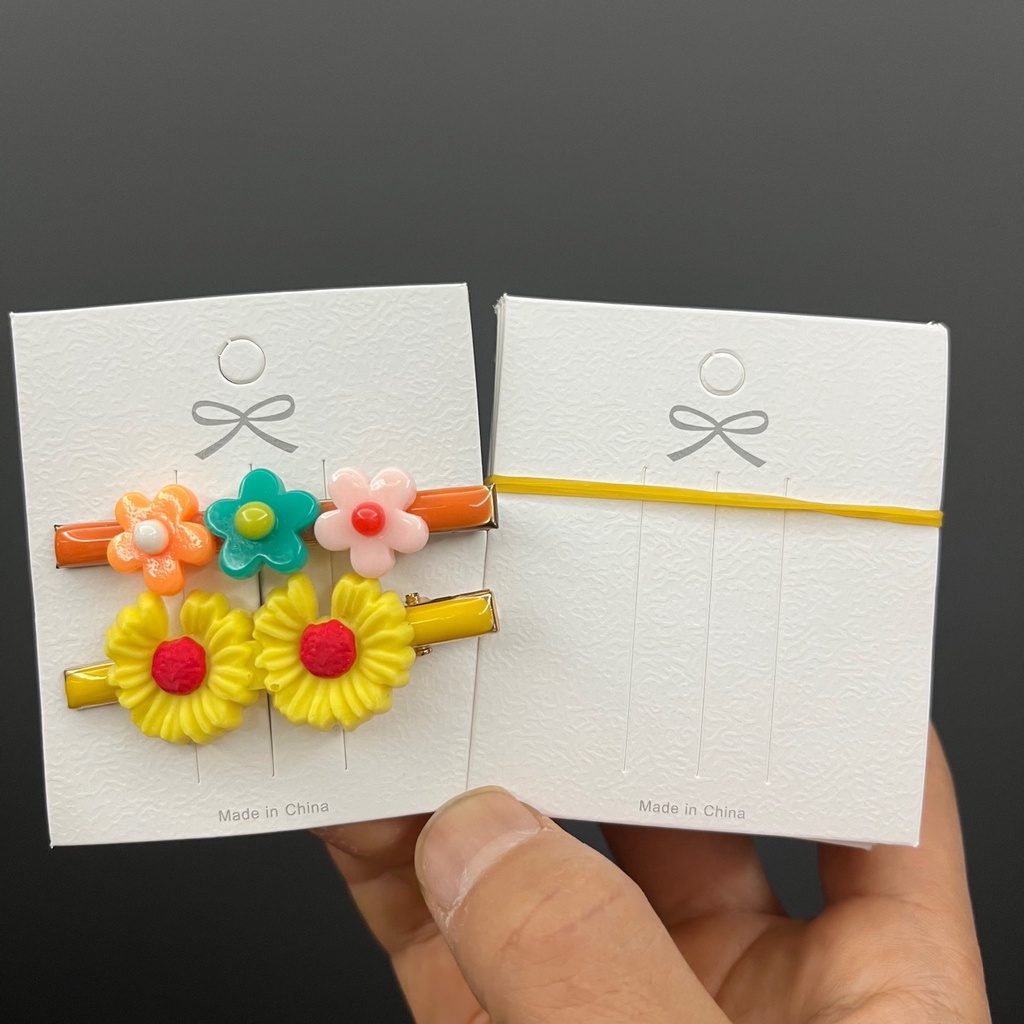 Set 100 Thẻ Giấy Nhỏ NƠ ngắn Màu Trắng Trưng Bày Kẹp Tóc