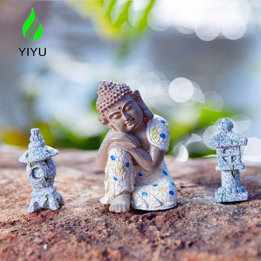 YIYU Tượng Phật Nhỏ Đang Ngủ Cầu Nguyện Sáng Tạo Trang Trí Tiểu Cảnh Sân Vườn