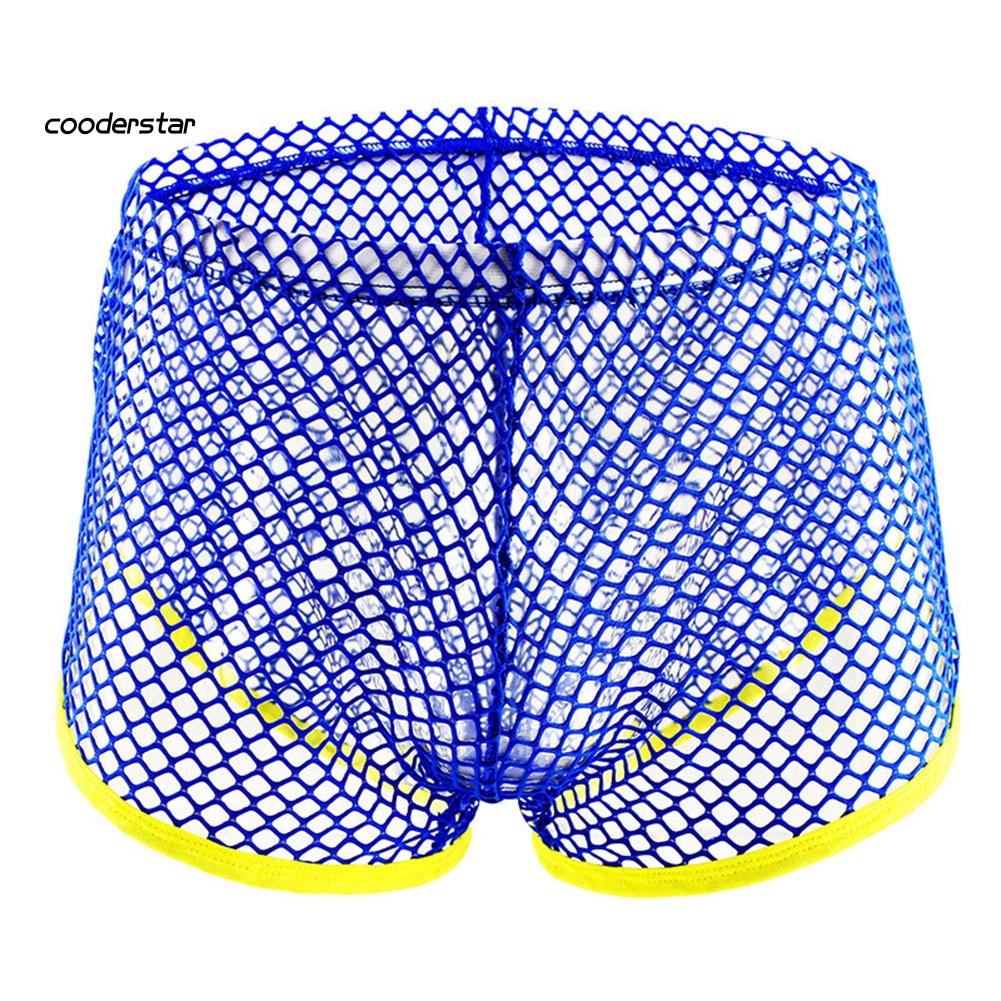 Quần Lót Boxer Lưng Thấp Phối Lưới Thoáng Khí Thời Trang Quyến Rũ Cho Nam