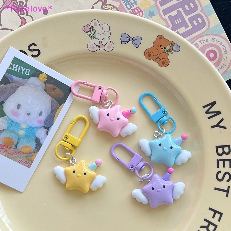 Móc Khóa Hình Ngôi Sao Năm Cánh Màu Kẹo Ngọt Dễ Thương Dành Cho Ba Lô / Túi Xách Mới