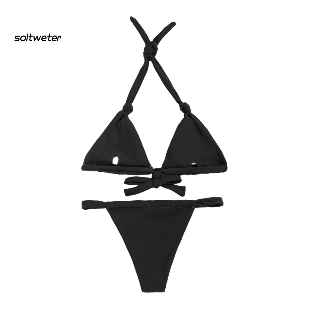 Bộ Bikini 2 Mảnh Hở Lưng Có Mút Đệm Màu Sắc Thời Trang Mùa Hè Cho Nữ