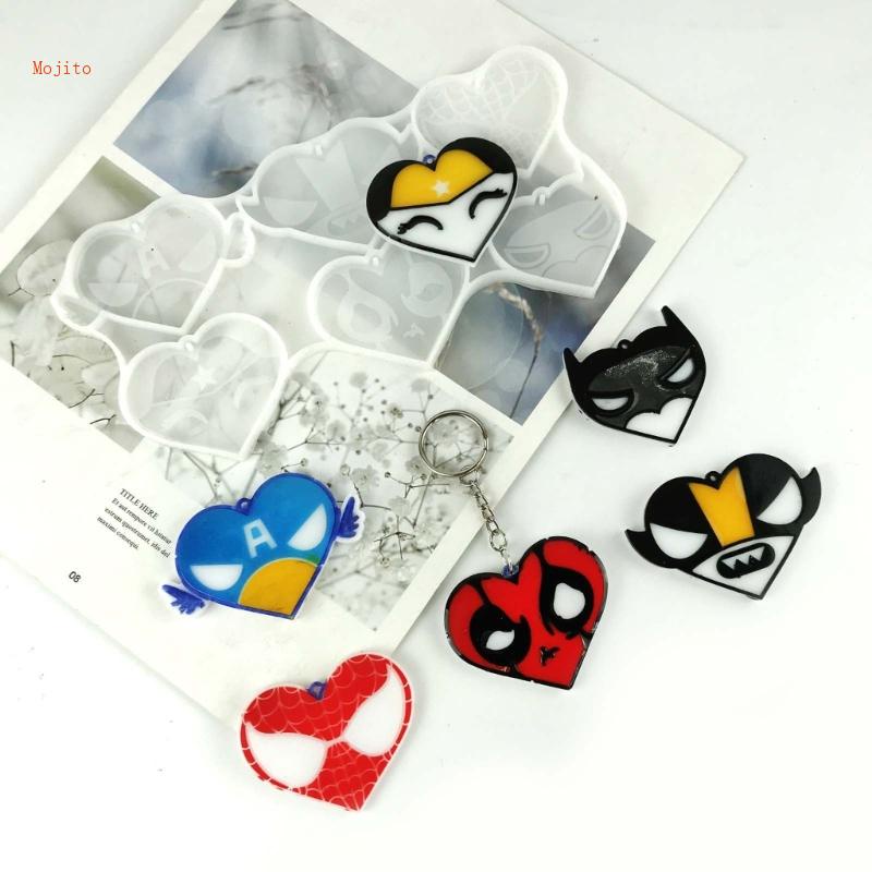 Khuôn Silicon Làm Móc Khóa Hình Trái Tim Hoạt Hình Dễ Thương