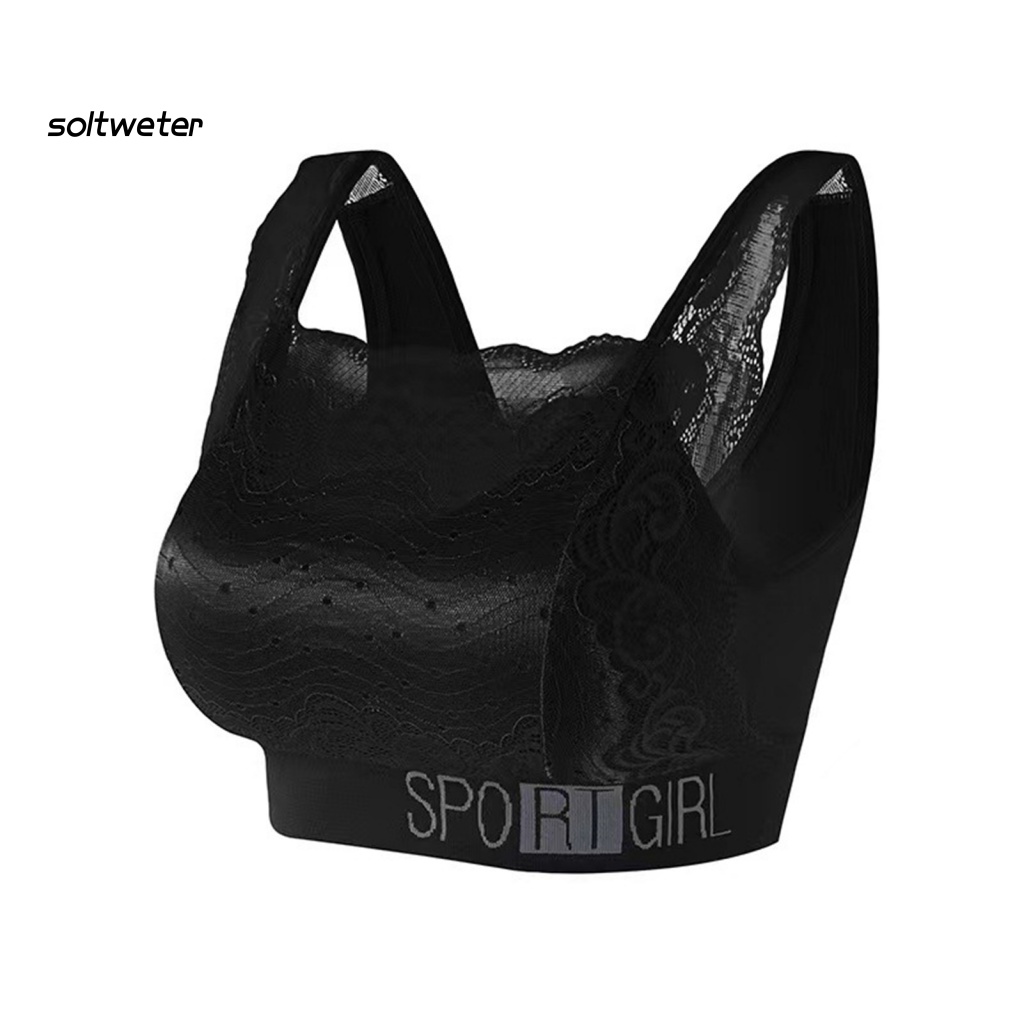 Áo Ngực Thể Thao Phối Ren Có Mút Nâng Ngực Chống Chảy Xệ Lưng Tạo Dáng Chữ V Cho Nữ