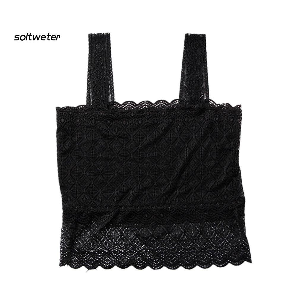 Áo Lót Ren Không Tay Có Mút Đệm Ngực Màu Sắc Đơn Giản Thoải Mái Dành Cho Nữ