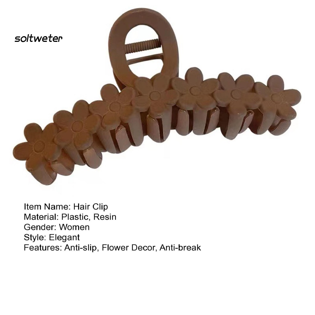 Kẹp Tóc Dạng Lò Xo Chống Trượt Màu Trơn Đính Hoa Xinh Xắn