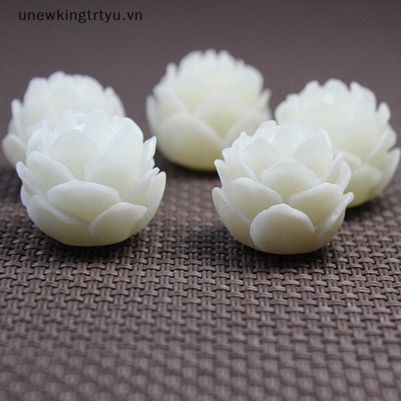 1 Hạt Xỏ Lỗ Hình Hoa Sen Chạm Khắc Thủ Công DIY