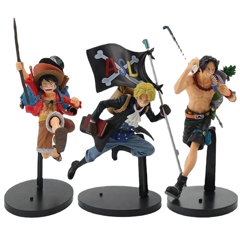 Mô hình YAZHOULONG kiểu nhân vật hoạt hình Luffy Ace Sabo One Piece