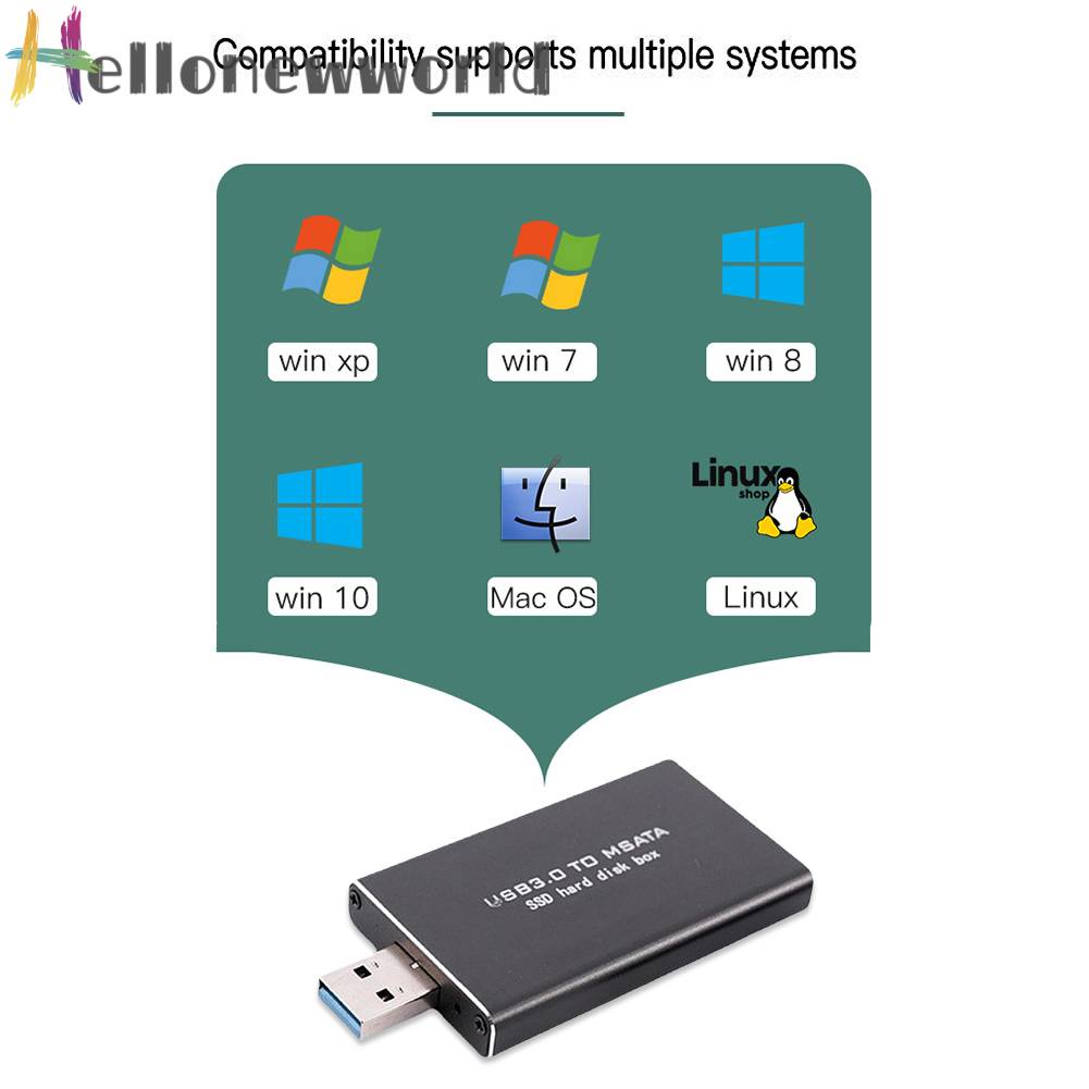 Khay Đựng Ổ Cứng Ngoài 6Gbps SSD Caddy Không Dây 30 * 30 / 50 MSATA SSD