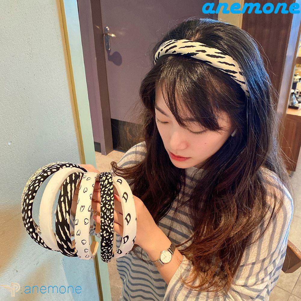 ANEMONE Băng Đô Cài Tóc Chống Trượt Họa Tiết Da Báo Thời Trang Cho Nữ