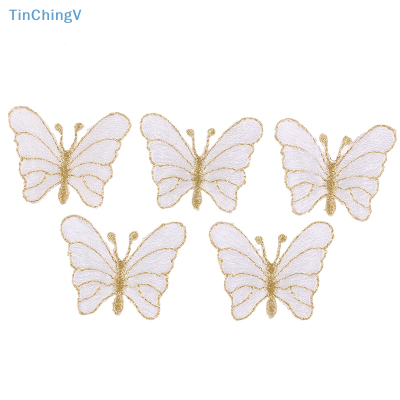 Bộ 5 Miếng Vá Quần Áo Thêu Hình Bướm DIY