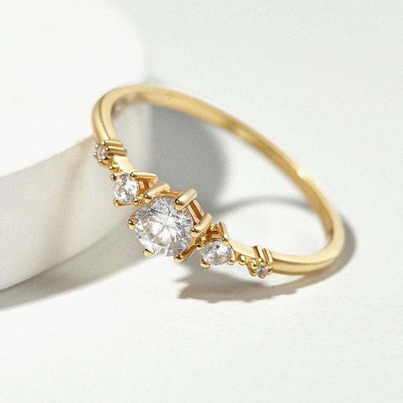 Nhẫn Bạc Nữ CARA LUNA Thanh Mảnh Dáng Công Chúa Đính Đá Princess - VCR06