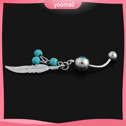 Khuyên Rốn Dạng Thanh Tạ Hình Chiếc Lá Nhiều Màu Sắc