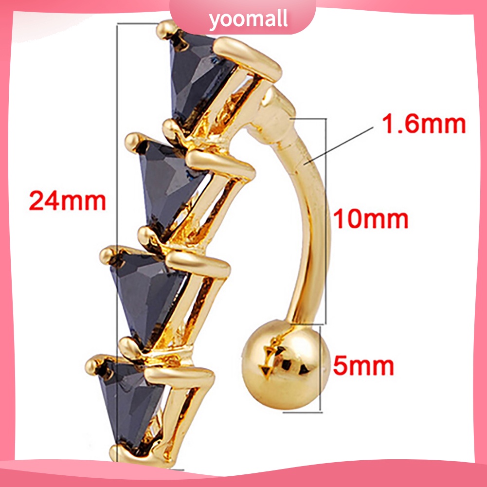 Khuyên Rốn Hình Tam Giác Đính Đá Thời Trang