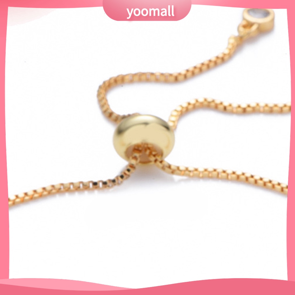 [YM] Vòng Tay Rùa Biển Đính Đá Nhiều Màu Sắc Lấp Lánh Có Thể Điều Chỉnh Trang Sức Hình Học Cho Nữ