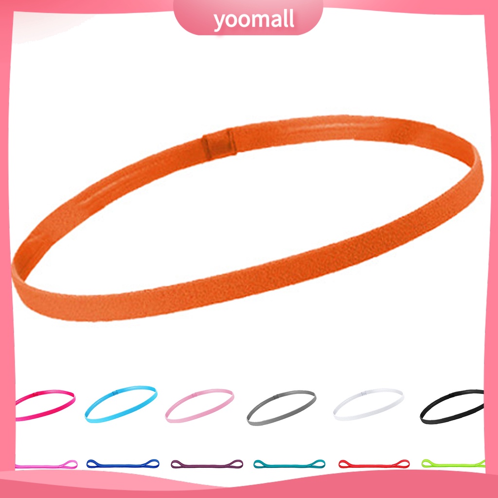 [YM] Băng Đô Thể Thao Mềm Co Giãn Tốt Chống Trượt Thấm Hút Mồ Hôi Màu Trơn Dành Cho Chạy Bộ