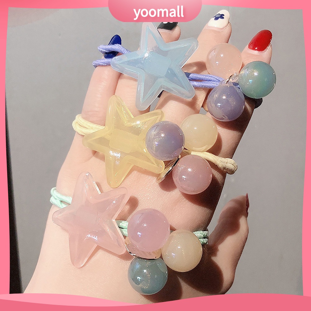 Dây Cột Tóc Co Giãn Hình Ngôi Sao Màu Kẹo Thời Trang Cho Nữ