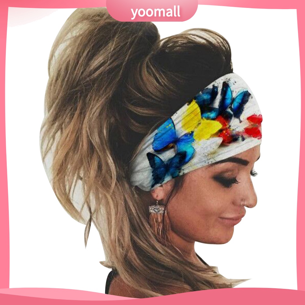 Băng Đô Thể Thao Bản Rộng Co Giãn Thoáng Khí Thấm Hút Mồ Hôi Nhiều Màu