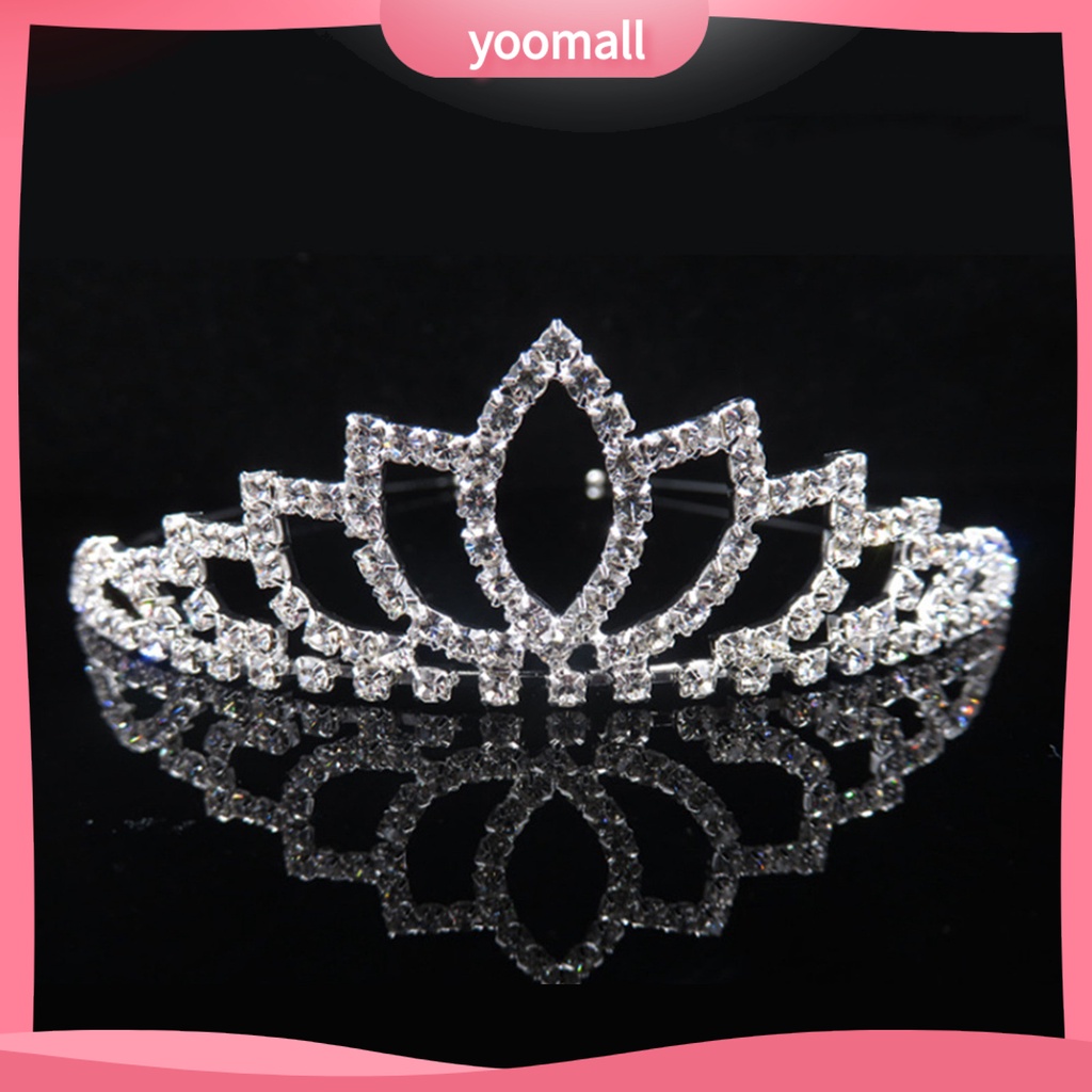 Vương Miện Cài Tóc Đính Đá Lấp Lánh Sang Trọng Cho Cô Dâu