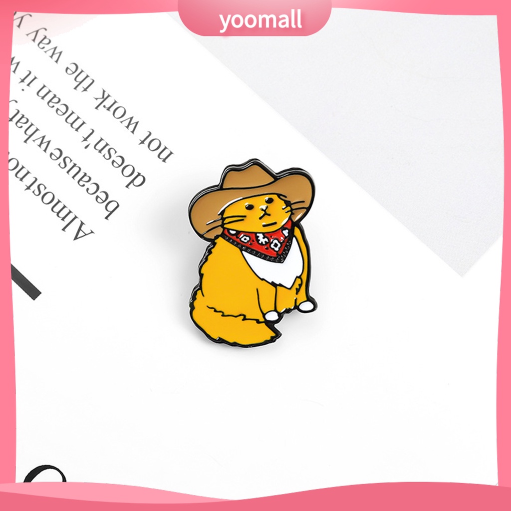 Ghim Cài Áo Hình Học Tráng Men Phong Cách Cao Bồi / Mèo Thời Trang Cho Nữ