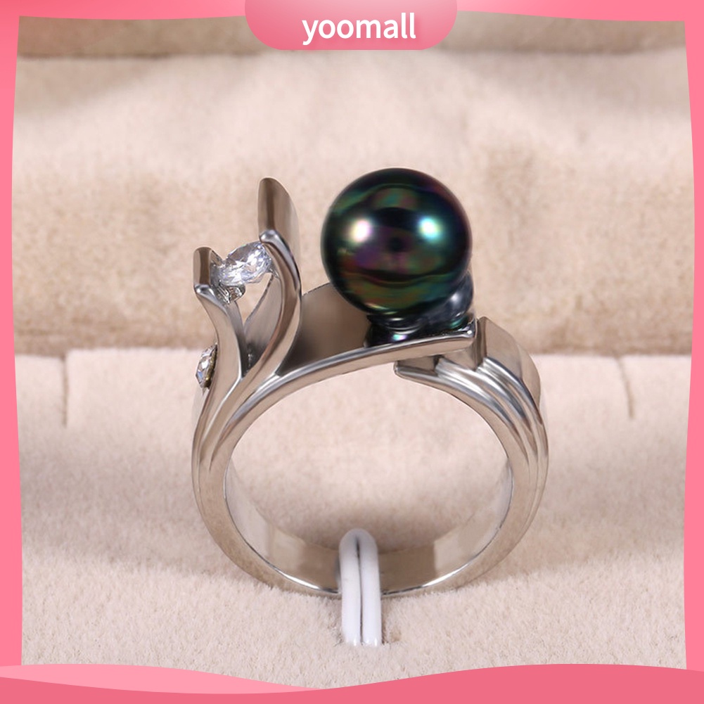 Nhẫn Đính Hôn Đính Ngọc Trai Nhân Tạo Thời Trang Dành Cho Nữ