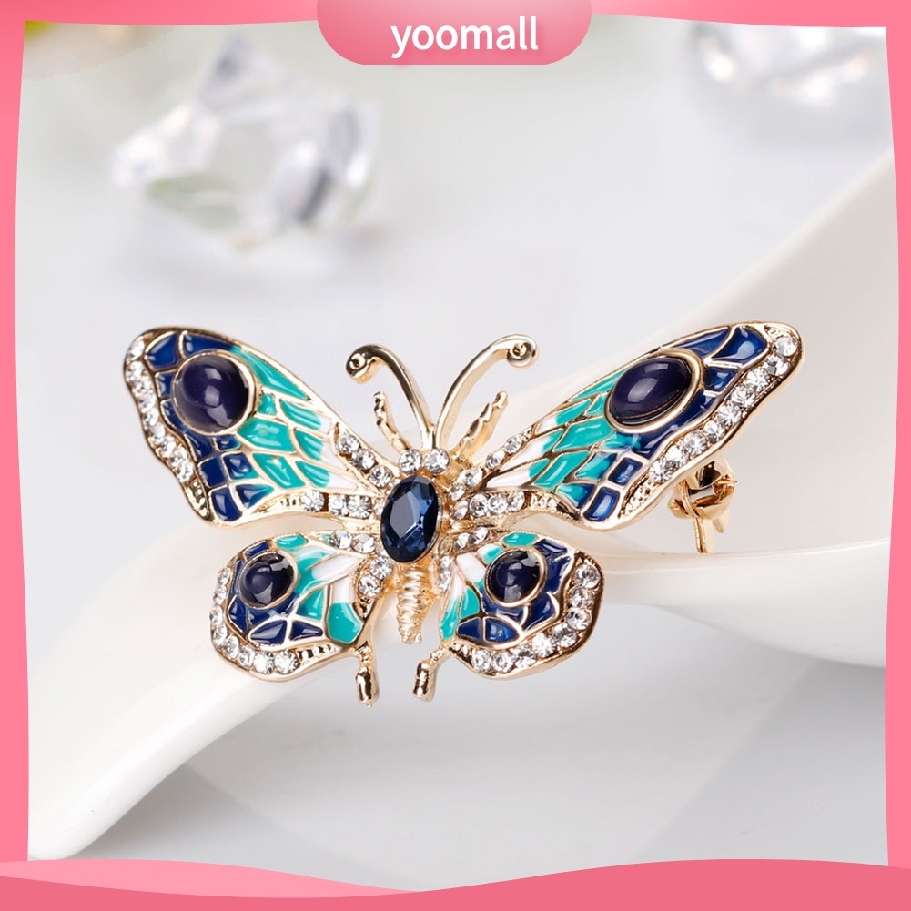 Ghim Cài Áo Hình Bướm Đính Đá Nhân Tạo Thời Trang