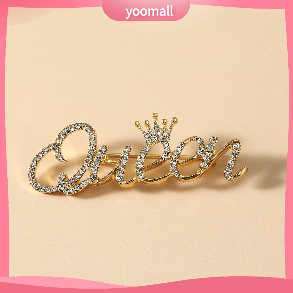 Ghim Cài Áo Hình Vương Miện Đính Đá Thời Trang Cho Nữ