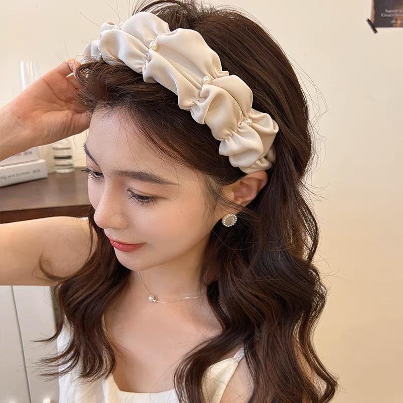 Băng đô cài tóc CHLINS bong bóng xếp ly thanh lịch thời trang cho nữ