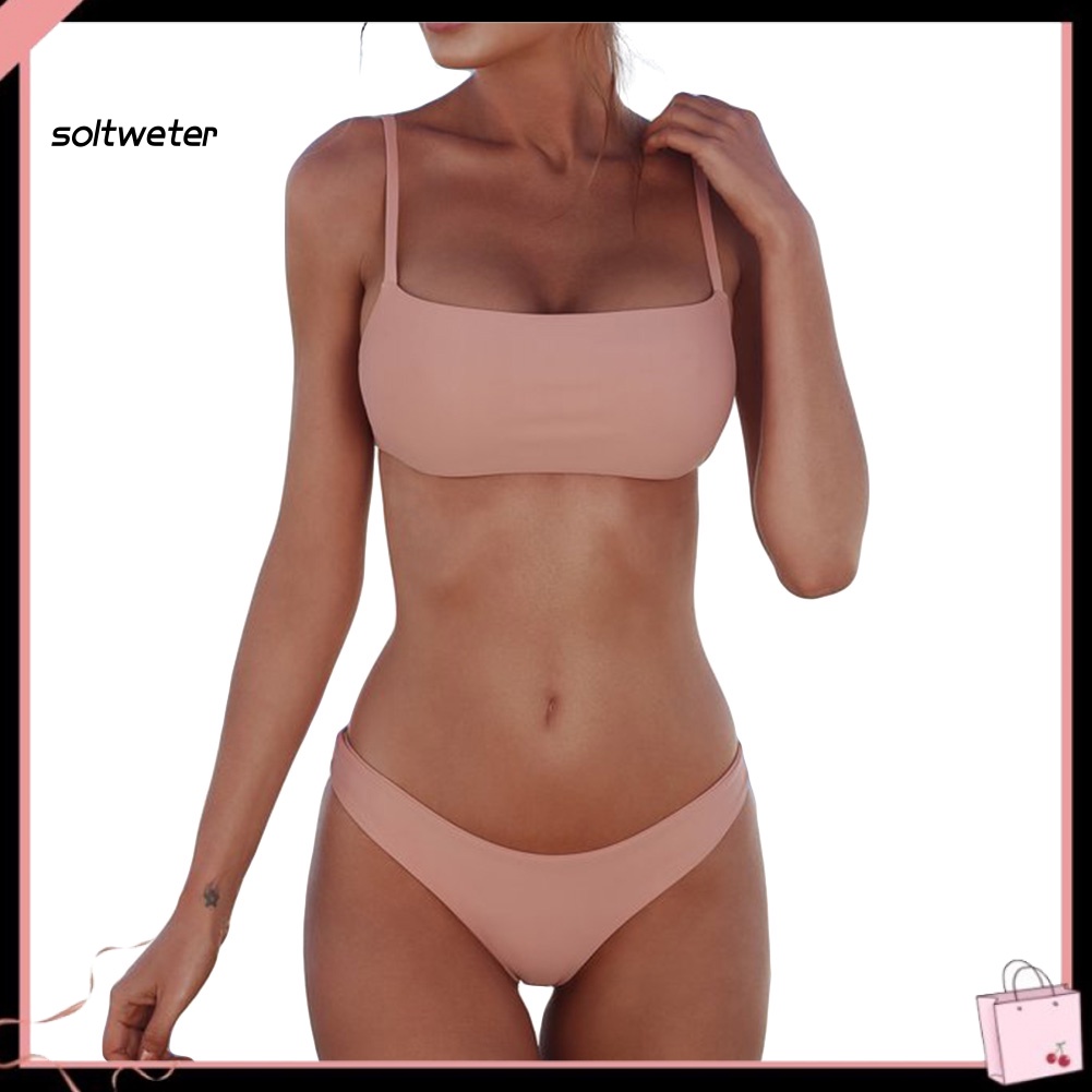 Bộ Bikini 2 Mảnh Có Mút Nâng Ngực Màu Sắc Thời Trang Quyến Rũ Cho Nữ