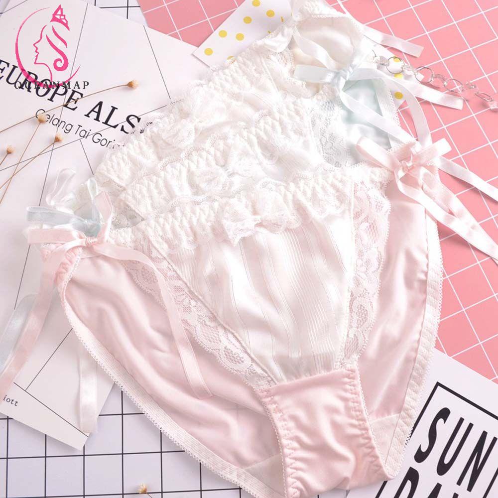 OCEANMAP Quần Lót Tam Giác Lưng Thấp Chất Liệu Chiffon Phong Cách Lolita Ngọt Ngào Cho Nữ