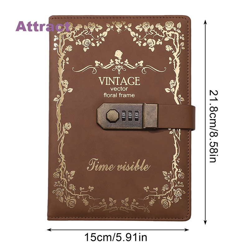 Sổ Nhật Ký Bìa Dày Có Khóa Phong Cách Cổ Điển Dành Cho Nữ