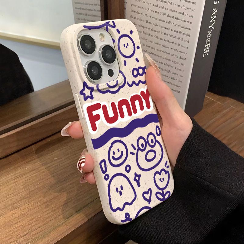 Ốp Điện Thoại Mềm Chống Sốc Họa Tiết Graffiti Đơn Giản Cho Iphone 1114pro 12 13 8p7 AO2E