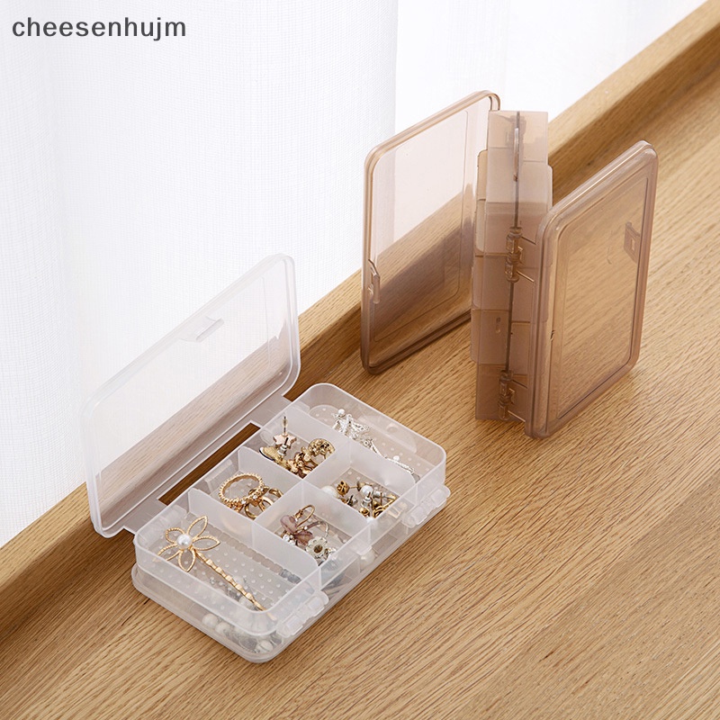Hộp Đựng Trang Sức Bằng Nhựa Hai Tầng Hình Chữ Nhật Tiện Dụng