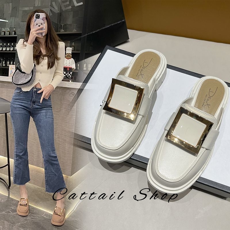 Cattail  dép nữ dép cross dép bánh mì nữ dép bánh mì nữ Chống Trượt 071316  Chic Thời trang Phong cách Hàn Quốc B28G0YR 36Z230909