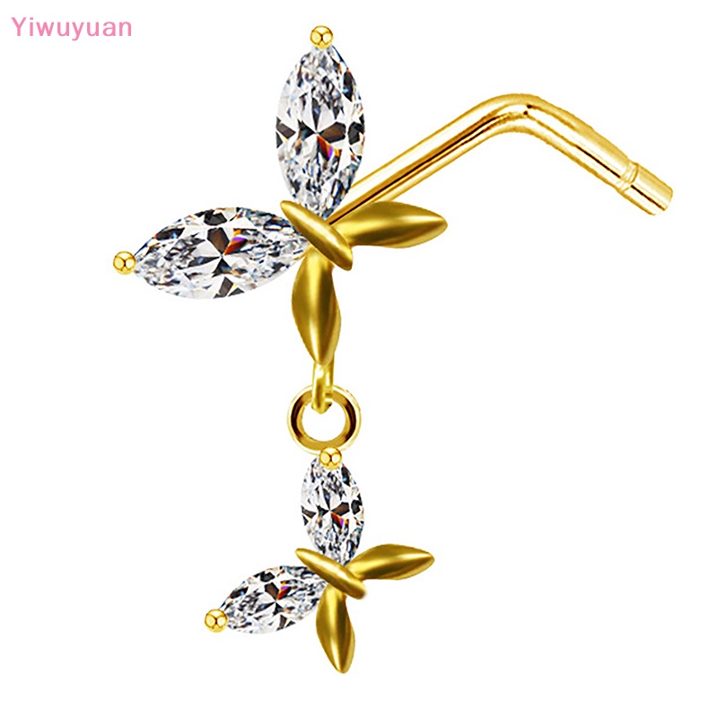 Khuyên Mũi Bằng Thép Không Gỉ Đính Đá Nhân Tạo Thời Trang Mới