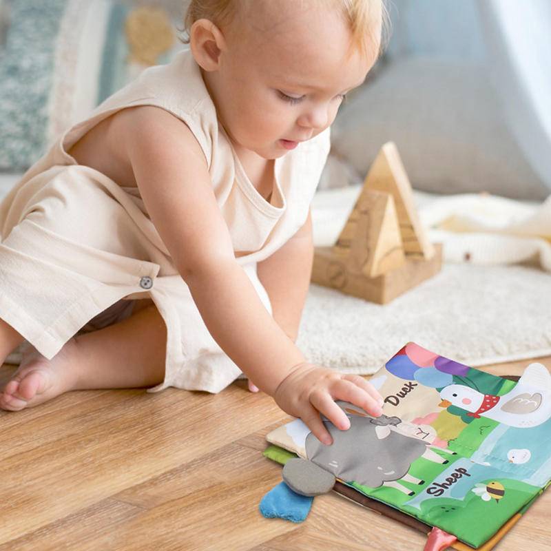 Sách vải đoán đuôi cho bé Đồ chơi giáo dục sớm cho bé từ 0-36 tháng tuổi