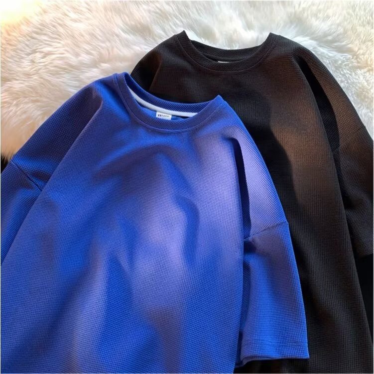 Áo Thun Trơn Tay Ngắn Cổ Tròn Plus Size M-8XL Phong Cách Hàn Quốc Cho Nam