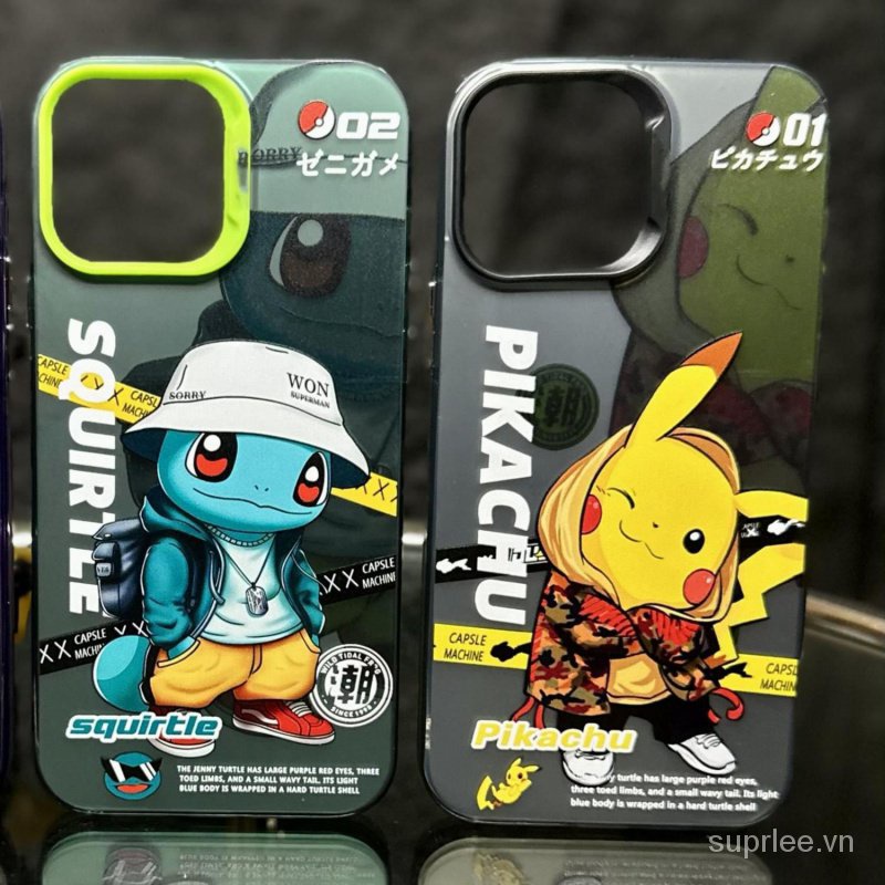 Ốp Điện Thoại Cứng Chống Sốc Chống Trượt Hình Pikachu Cho iPhone 14 13 12 11 pro max xr xs max 12pro 13pro max 14plus