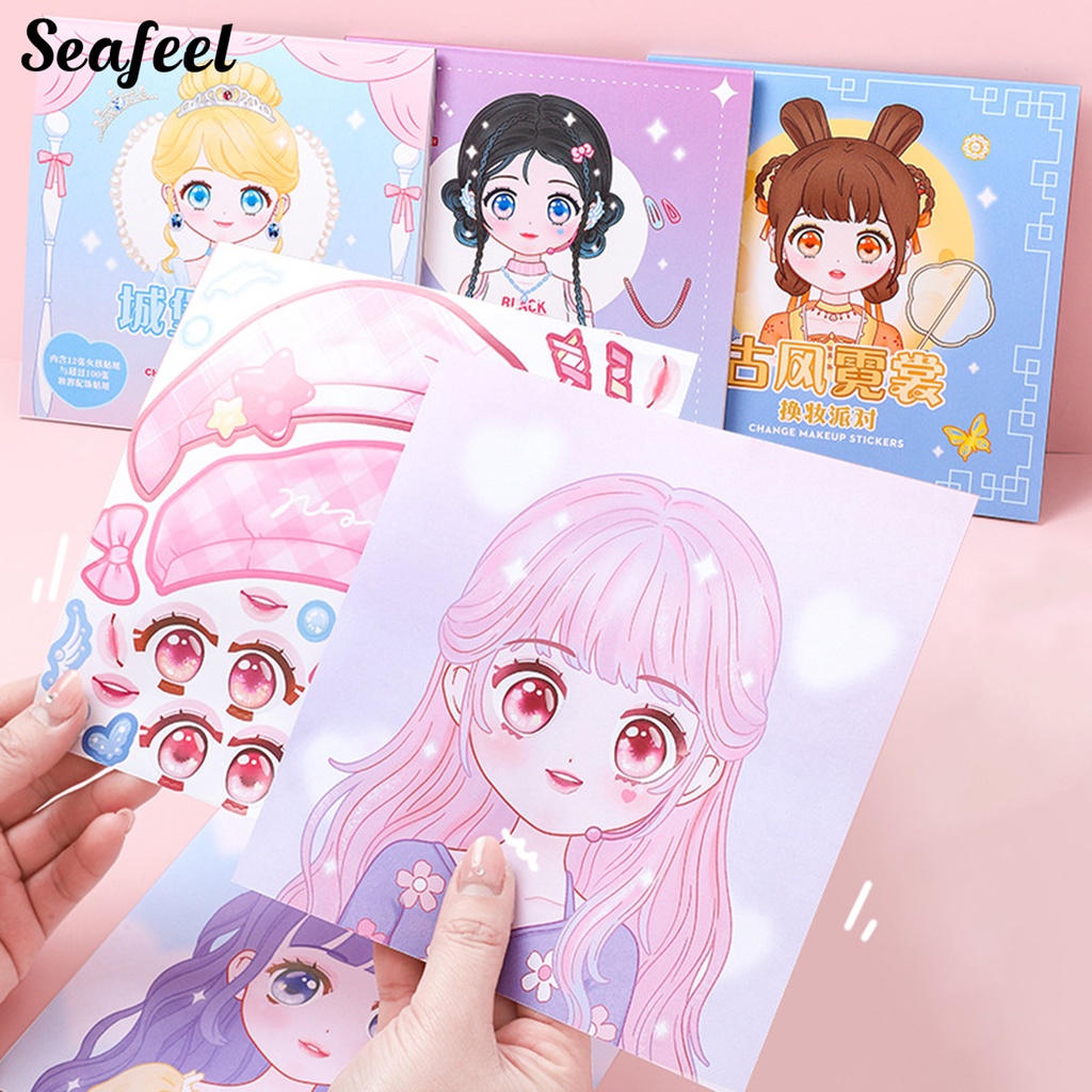 Miếng Dán Tự Dính Họa Tiết Công Chúa Dễ Thương Dùng Làm Quà Tặng DIY