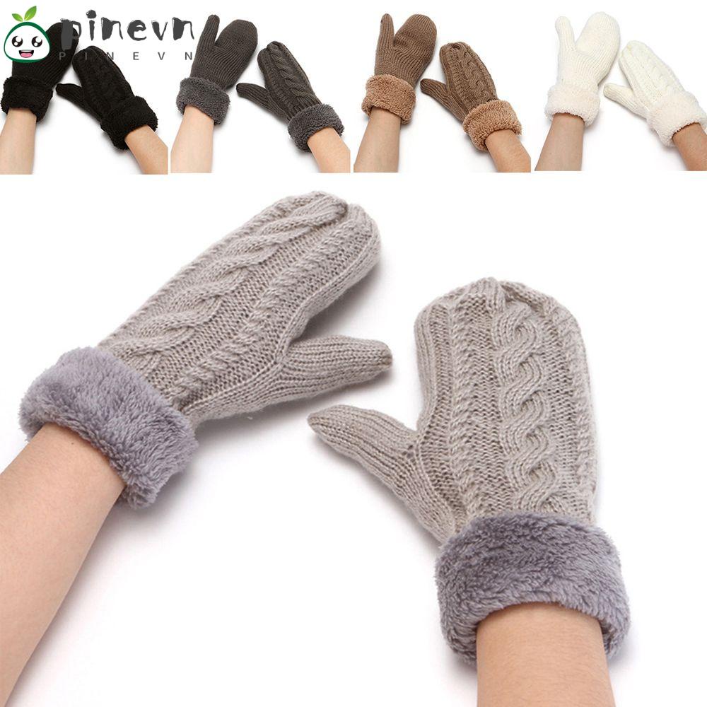 Găng Tay Đan Len Mềm Mại Dày Dặn Cho Nữ