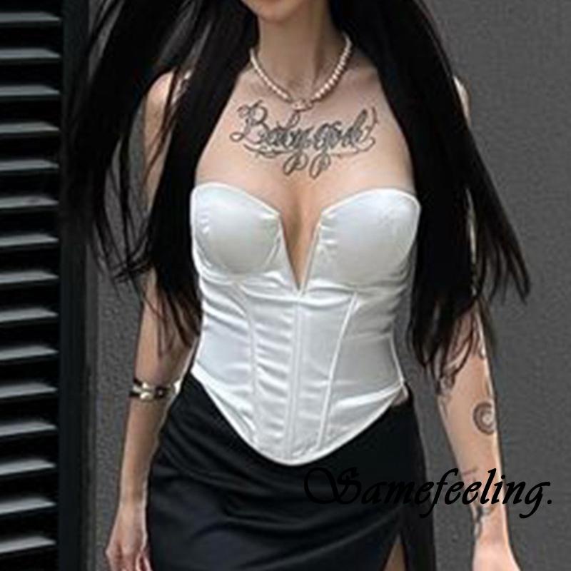 Áo Hai Dây Cổ Chữ V Màu Trơn Thời Trang Xuân Hè Cho Nữ