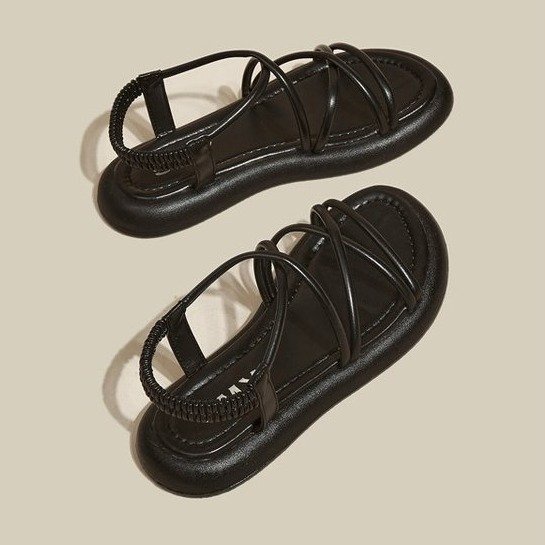 Giày Sandal Đế Dày Quai Chéo Phong Cách Hàn Quốc Thời Trang Cho Nữ