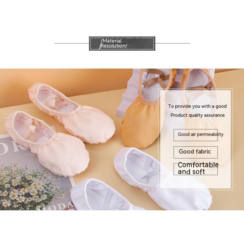 Giày Múa Ba Lê Đế Mềm Phối Ren Xinh Xắn Cho Bé Gái