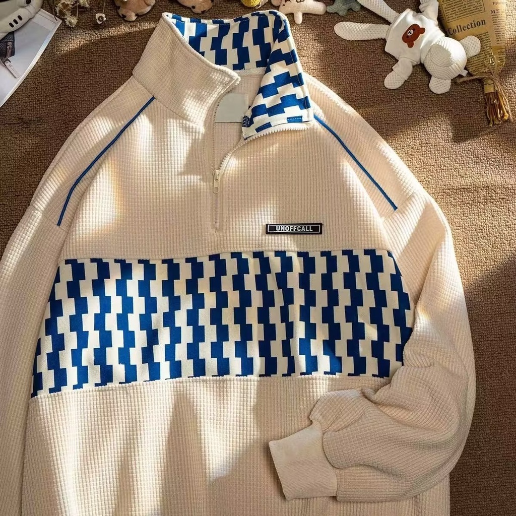 【3 Colors】Áo Khoác Polo Dáng Rộng Có Khóa Kéo Nửa Thân Phong Cách Hồng Kông Thời Trang Cho Nam Và Nữ Áo Tay Dài Hoodie Áo Tay Dài Áo Nỉ Sweater Local Brand
