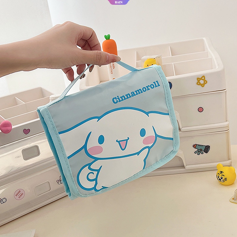 Túi Đựng Mỹ Phẩm Du Lịch Họa Tiết Hoạt Hình Kuromi My Melody Cinnamoroll Hello Kitty Sanrio Đáng Yêu