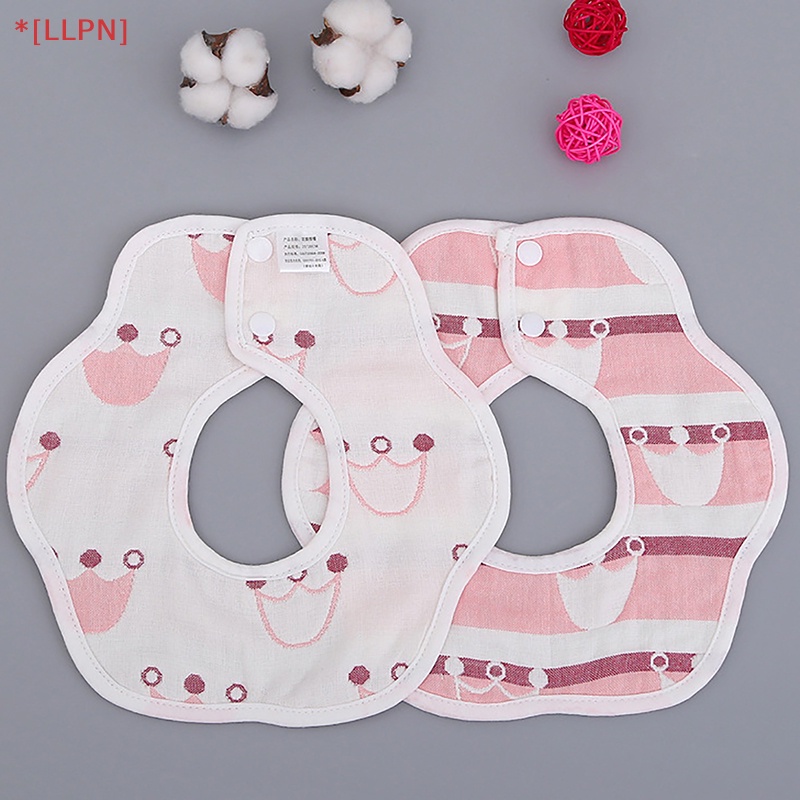 Yếm Ăn Cotton 6 Lớp Xoay 360 Độ Xinh Xắn Tiện Dụng Cho Bé Sơ Sinh