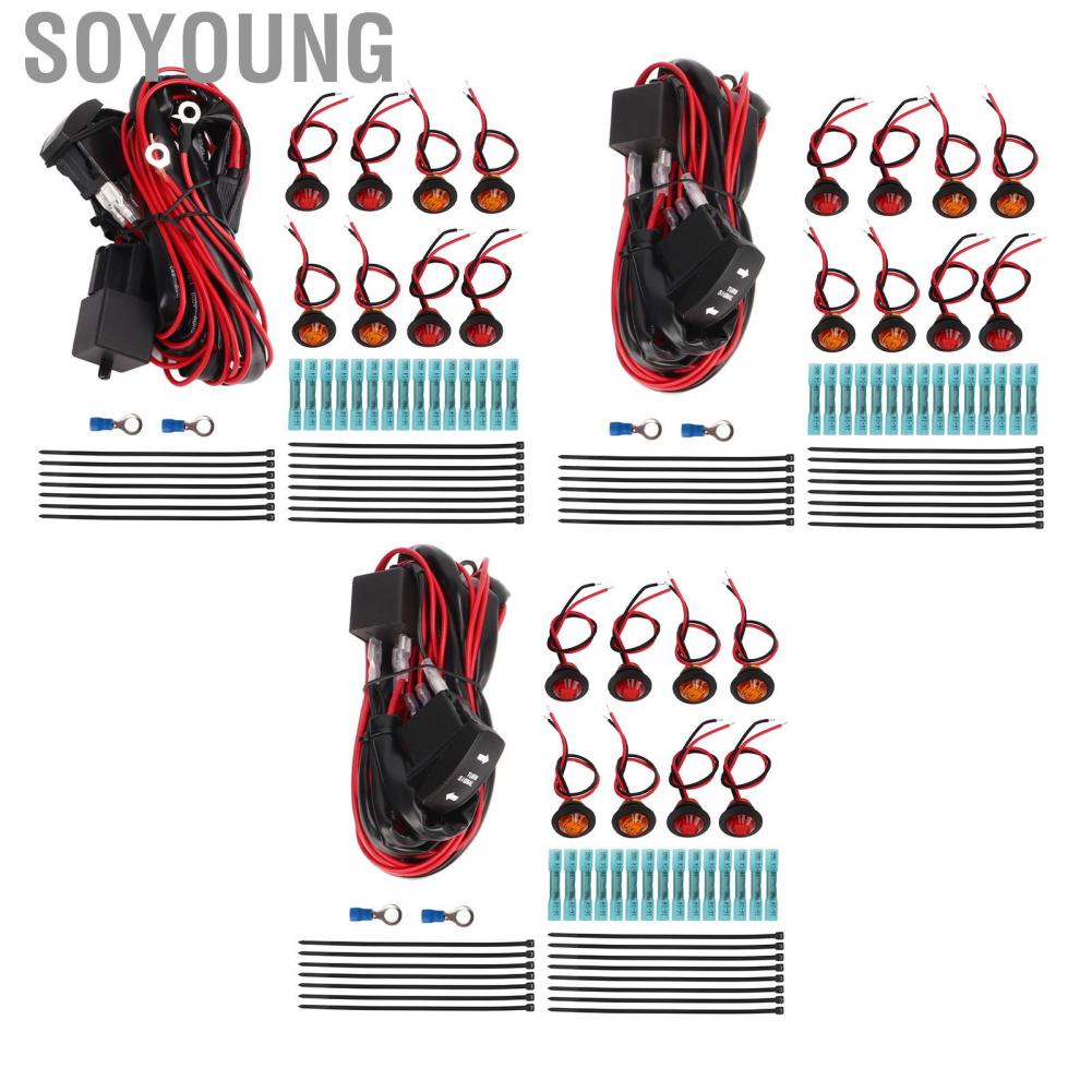 Soyoung UTV Turn Signal Rocker Switch  Aging Flasher Relay Harness for Golf Cart