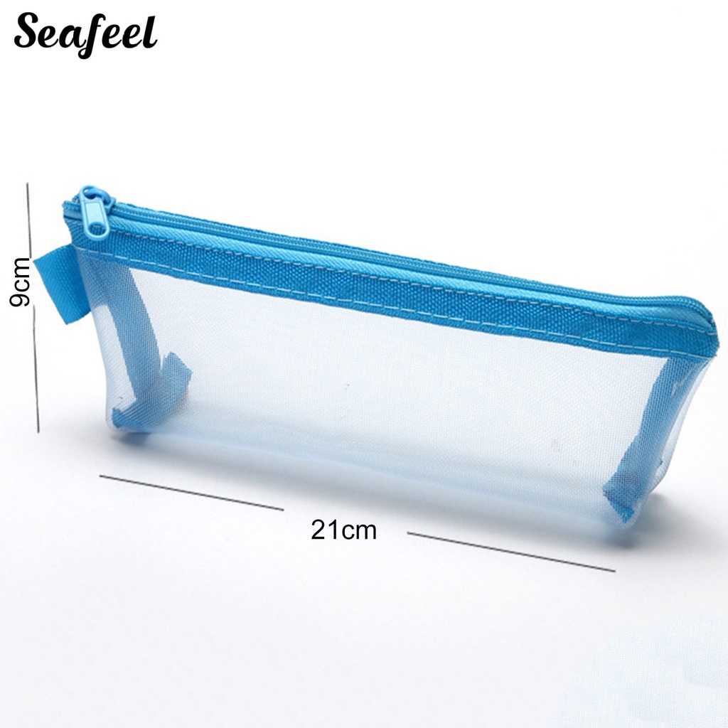 Túi Đựng Bút Dạng Lưới Trong Suốt Sức Chứa Lớn Có Khóa Kéo Tiện Dụng