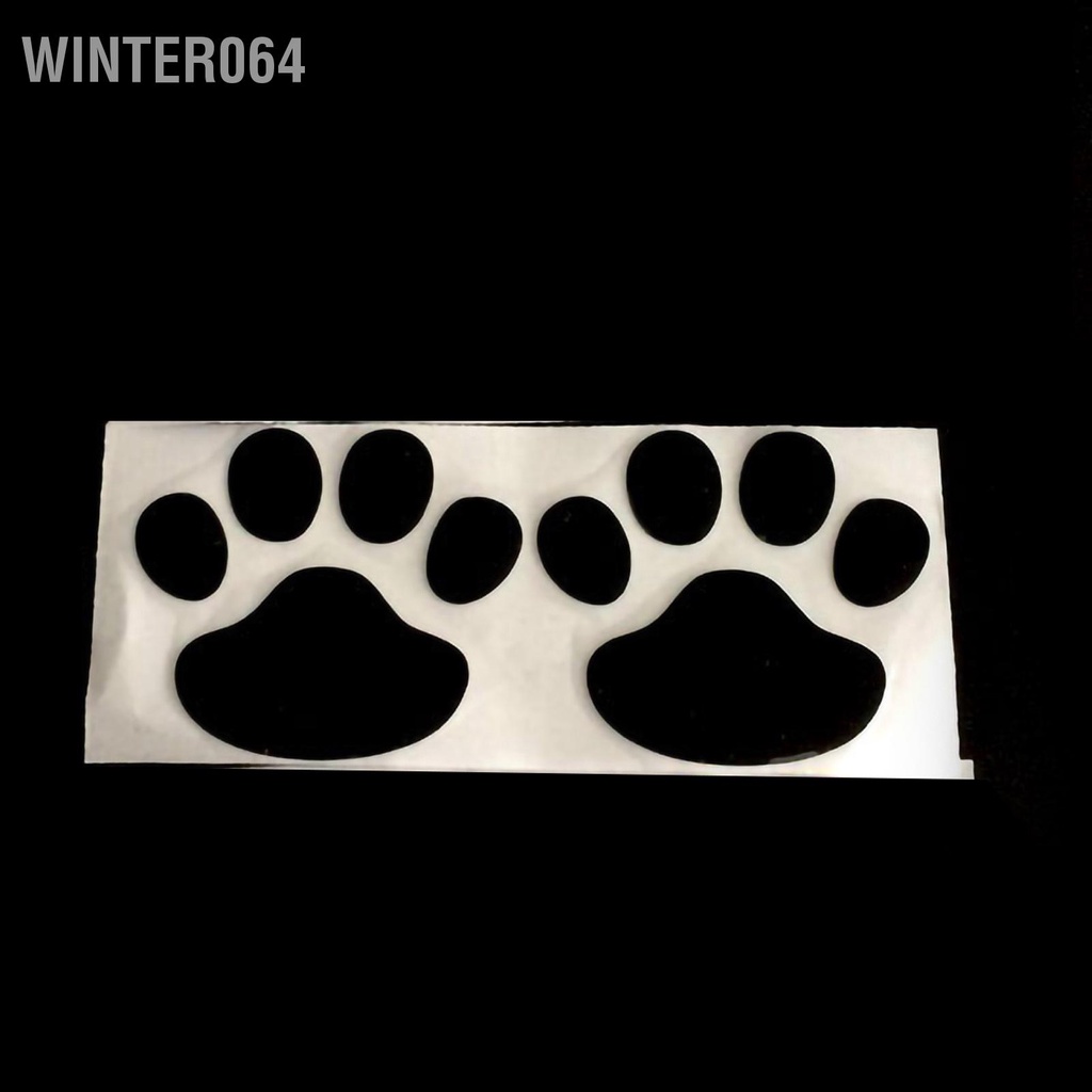 Winter064 2 Chiếc Đa Năng Nhựa PVC Dog Paw Dấu Chân Dán Xe Hiệu Decal Trang Trí Phụ Kiện Bên Ngoài