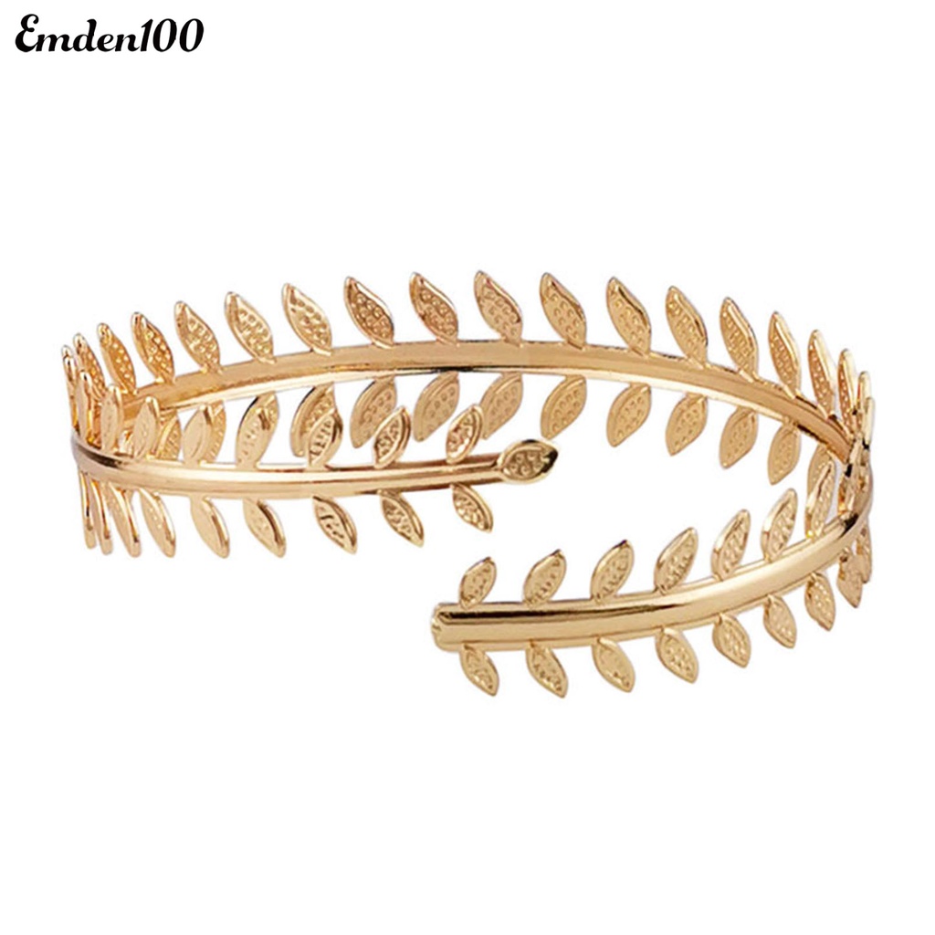 Vòng Đeo Cánh Tay Dạng Mở Mạ Điện Họa Tiết Lông Vũ Kim Loại Phong Cách Punk Cổ Điển Thích Hợp Làm Quà Tặng Cho Nữ